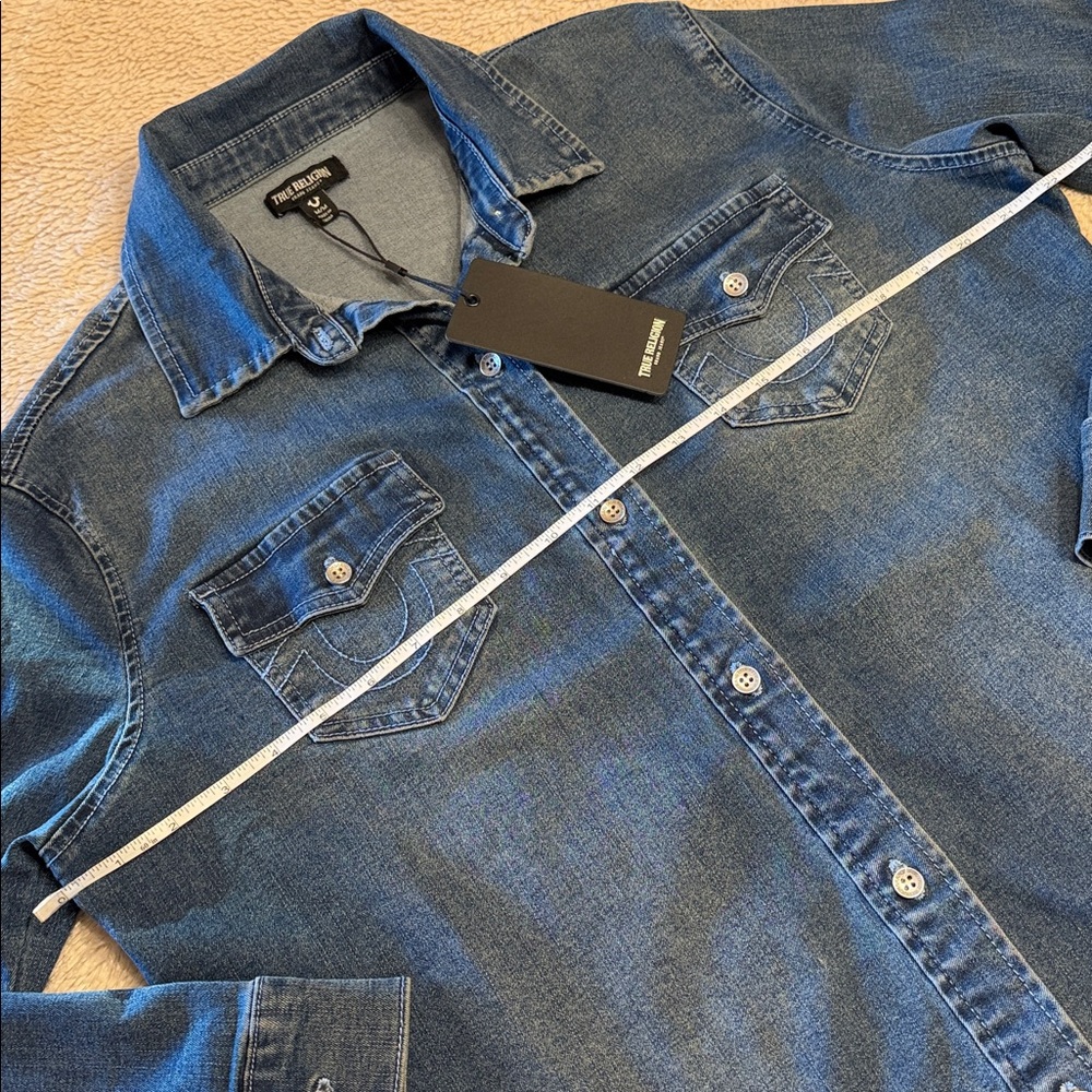TRUE RELIGION Georgia Denim Glitter Shirt - Picture 14 of 16